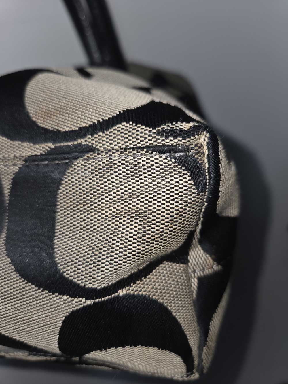 Coach Black and Tan Signature Canvas Tote - Picture 9 of 14